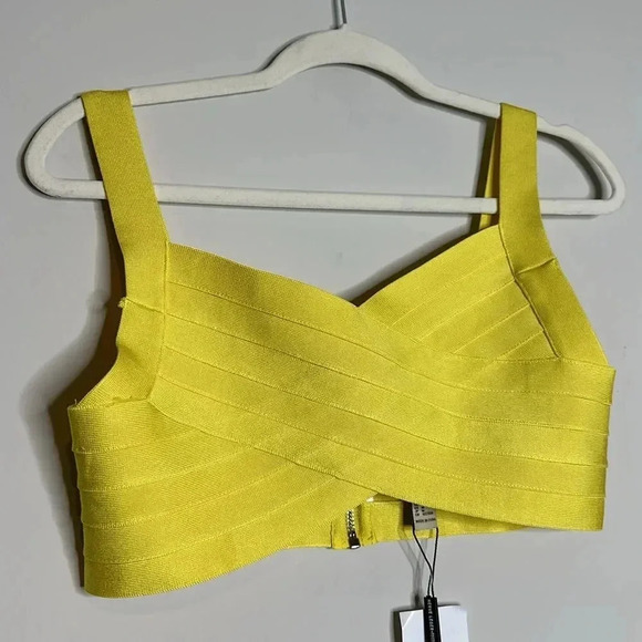 HERVE LEDGER x Forever 21 Crossover Bandage Crop Top in Neon Yellow Size M - Picture 5 of 7